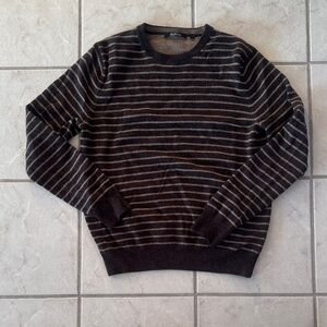 Saks Fifth Avenue Men's Striped Cashmere Crewneck Sweater - Brown & Tan